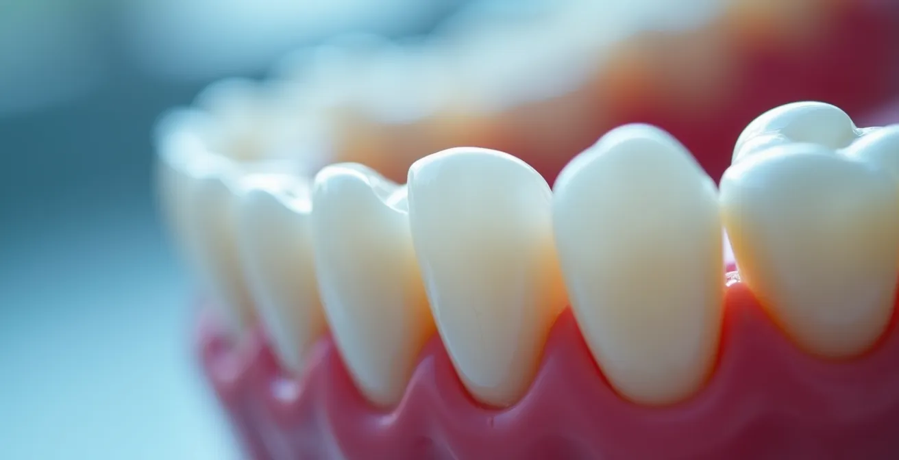 Visualisation macro des détails texturés des matériaux polymères SmartTrack et de la biomécanique de contact entre gouttière et dent